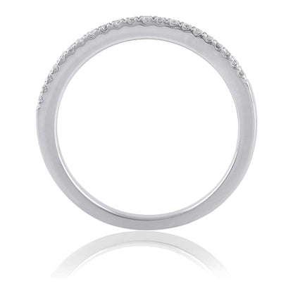 14k White Gold 0.34 Cttw Diamond Half Eternity Ring (0.34 Cttw, I-J Color, I2-I3 Clarity) Wedding Band Stackable Ring