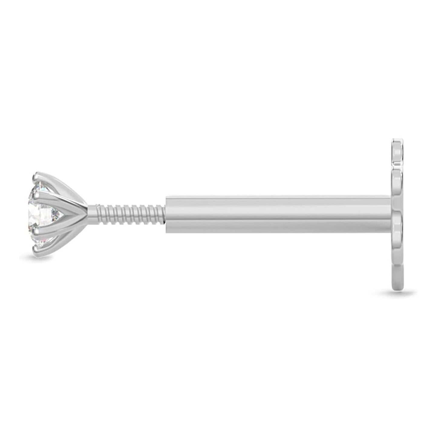 side view of EternalDia 18 Gauge Screw Back for Nose Stud – Replacement Back Only for Diamond Nose Ring Stud | Hypoallergenic Nose Piercing Jewelry