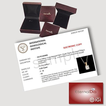 2 Ct IGI Certified Lab Diamond Solitaire Necklace (E-F VS1/VS2, 14K Gold)