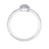 EternalDia IGI Certified Round Diamond Accent Flower Cluster Halo Fashion Ring in 10K White Gold (0.09 Cttw) - EternalDia
