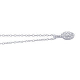 EternalDia IGI Certified 10k White Gold Round Diamond Accent Halo Frame Fashion Pendant Necklace (0.09 Cttw) - EternalDia