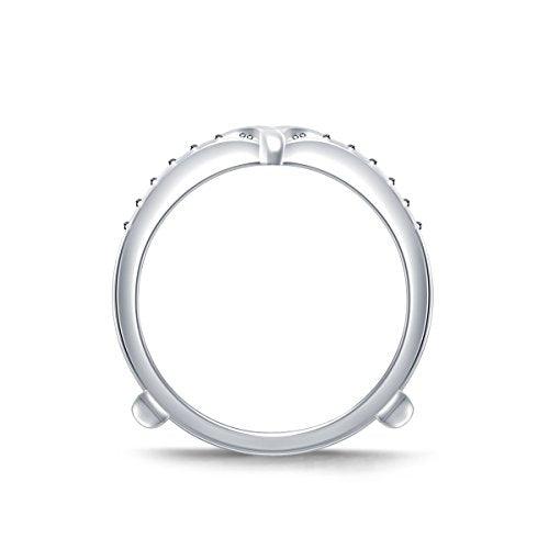 EternalDia 0.25 cttw Diamond Pinched Center Classic Style Enhancer Ring Guard In 10k White Gold (IJ/I2I3) - EternalDia