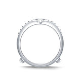 EternalDia 0.25 cttw Diamond Pinched Center Classic Style Enhancer Ring Guard In 10k White Gold (IJ/I2I3) - EternalDia
