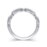 14k White Gold 1/5 Carat Diamond Half Eternity Ring (0.20 Cttw, H-I Color, I2 Clarity) Half Eternity Wedding Band Ring Stackable Ring