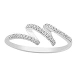 EternalDia 0.13 Cttw Diamond Twisted Spiral Engagement Band Ring In 10K White Gold (I1/GH) - EternalDia