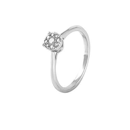 14k White Gold 0.05 Cttw Diamond Cluster Ring (0.05 cttw, I-J Color, I2-I3 Clarity) Diamond Halo Cluster Ring Anniversary Wedding Band Ring