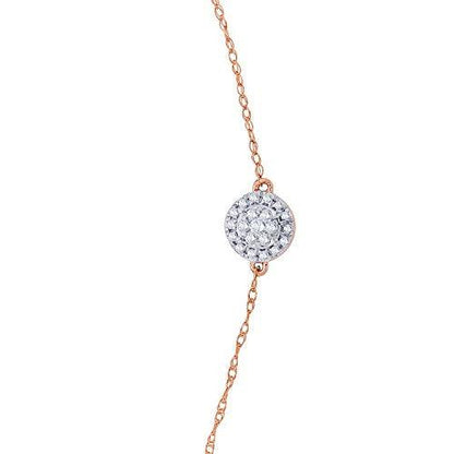 EternalDia IGI Certified 10k Rose Gold Round Natural Diamond Halo Frame Extendable Fashion Bracelet (0.1 Cttw) - EternalDia