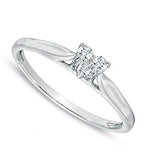 1/10 Cttw Diamond Heart Ring In 10K White Gold (0.10 cttw, I-J Color, I2 Clarity) Diamond Heart Promise Ring