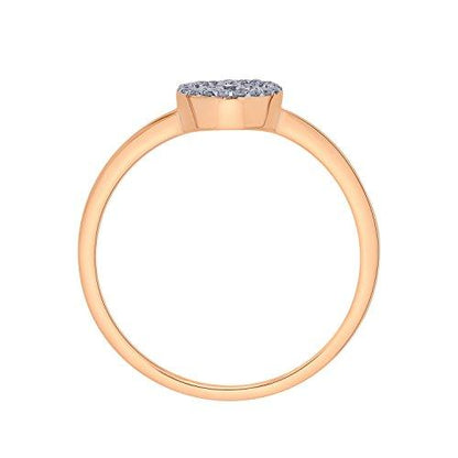 EternalDia IGI Certified Open-Circle Round Diamond Accent Fashion Ring in 10K Rose Gold (0.07 Cttw) - EternalDia