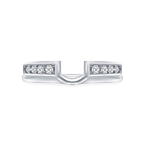 EternalDia 1/4 cttw Diamond Solitaire Enhancer Guard Ring in 10K White Gold (IJ/I2I3) - EternalDia