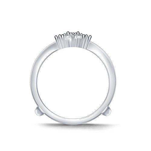 EternalDia 0.34 cttw Diamond Crown Inspired Vintage Enhancer Wedding Ring Guard in 10k White Gold (IJ/I2I3) - EternalDia