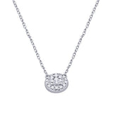 EternalDia IGI Certified 10k White Gold Round Natural Diamond Halo Frame Fashion Pendant Necklace (0.1 Cttw) - EternalDia