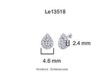 EternalDia IGI Certified Pear Drop Shape Halo Natural Diamond Frame Stud Earrings in 10kt Rose Gold (0.1 Cttw) - EternalDia