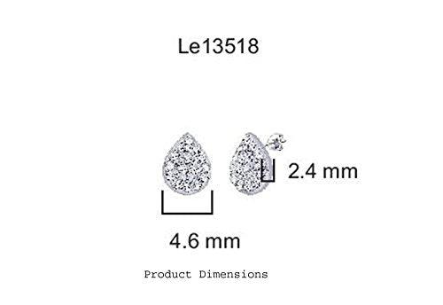 EternalDia IGI Certified Pear Drop Shape Halo Natural Diamond Frame Stud Earrings in 10kt White Gold (0.1 Cttw) - EternalDia