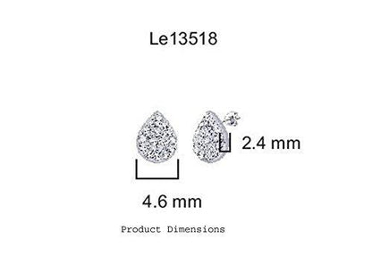 EternalDia IGI Certified Pear Drop Shape Halo Natural Diamond Frame Stud Earrings in 10kt White Gold (0.1 Cttw) - EternalDia