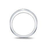 EternalDia 0.20cttw Diamond Curved Solitaire Enhancer Contour Band Guard Ring in 10K White Gold (IJ/12-13) - EternalDia