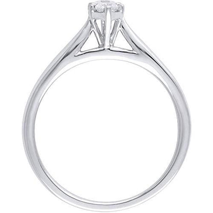 0.25 Cttw Diamond Marquise Solitaire Engagement Ring In 10k White Gold (I-J/I2)