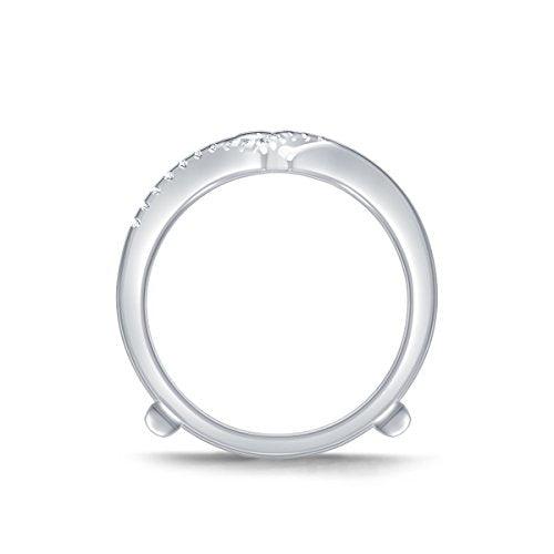 EternalDia 0.25 cttw V-Shape Diamond Contour Shape Enhancer Ring Guard In 10k White Gold (IJ/I2I3) - EternalDia