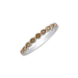 Genuine 0.08 cttw Yellow Diamond Half Eternity Ring In 14k Gold Over Sterling Silver (0.08 Cttw, I-J Color, I2-I3 Clarity) Wedding Band Ring Yellow Diamond Stackable Ring