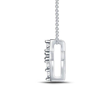 EternalDia 925 Silver Dainty Cross Diamond Pendant Necklace (0.10cttw, IJ, I2-I3) 18" - EternalDia