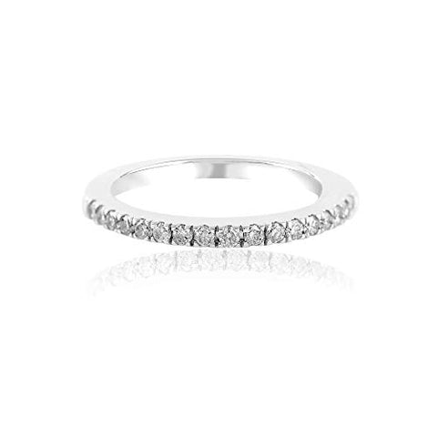 14k White Gold 0.20 Cttw Diamond Half Eternity Ring (0.20 Cttw, I-J Color, I2-I3 Clarity) Wedding Band Stackable Ring