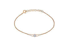EternalDia IGI Certified 10k Rose Gold Diamond Accent Multi Strand Circle-Shape Extendable Bracelet (0.06 Cttw) - EternalDia