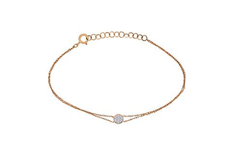 EternalDia IGI Certified 10k Rose Gold Diamond Accent Multi Strand Circle-Shape Extendable Bracelet (0.06 Cttw) - EternalDia