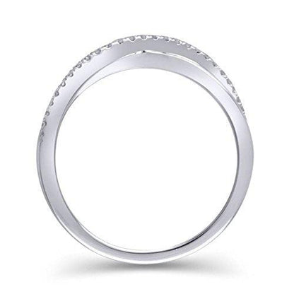 1/10 Cttw Trendy Crisscross Diamond Accented"X" Crossover Ring in 14K White Gold (HI/12)
