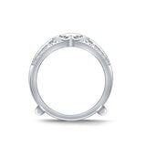 EternalDia 0.25 Cttw Diamond Vintage Desgin Chevron Wedding Ring Guard In 10k White Gold (IJ/I2I3) - EternalDia