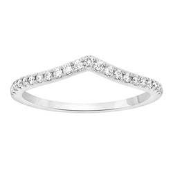 EternalDia Round Cut White Natural Diamond V Shape Half Eternity Band Ring In 10k Solid Gold (0.15 cttw) - EternalDia