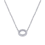EternalDia IGI Certified Open Circle Round Diamond Accent Pendant Necklace in 10Kt White Gold (0.05 Cttw) - EternalDia