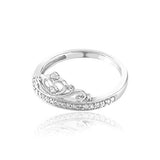 14k White Gold 0.16 Cttw Diamond Crown Ring (0.16 Cttw, I-J Color, I2-I3 Clarity) Princess Crown Ring For Women