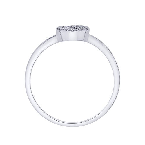 EternalDia IGI Certified Open-Circle Round Diamond Accent Fashion Ring in 10K White Gold (0.07 Cttw) - EternalDia