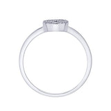 EternalDia IGI Certified Open-Circle Round Diamond Accent Fashion Ring in 10K White Gold (0.07 Cttw) - EternalDia