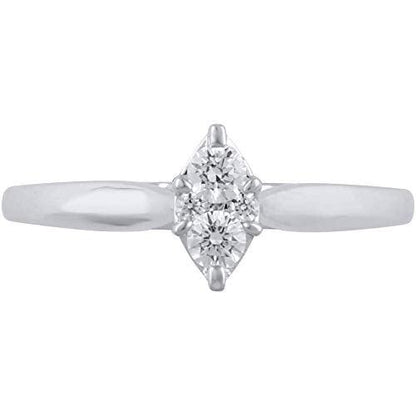0.25 Cttw Diamond Marquise Solitaire Engagement Ring In 10k White Gold (I-J/I2)