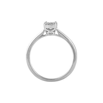 14k White Gold 0.05 Cttw Diamond Cluster Ring (0.05 cttw, I-J Color, I2-I3 Clarity) Diamond Halo Cluster Ring Anniversary Wedding Band Ring