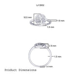 EternalDia IGI Certified Diamond Accent Vine Leaf Engraved Circle Disc Fashion Ring in 10K White Gold (0.04 Cttw) - EternalDia