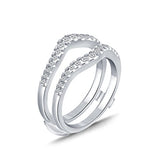 EternalDia 1/2 Cttw Diamond Guard Ring Solitaire Enhancer In 10k White Gold (IJ/I2-I3) - EternalDia