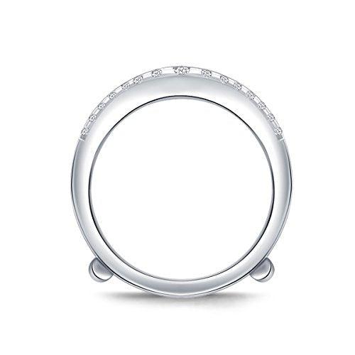 EternalDia 1/2 Cttw Diamond Guard Ring Solitaire Enhancer In 10k White Gold (IJ/I2-I3) - EternalDia