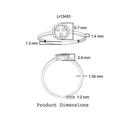 EternalDia IGI Certified Open-Circle Round Diamond Accent Fashion Ring in 10K White Gold (0.07 Cttw) - EternalDia