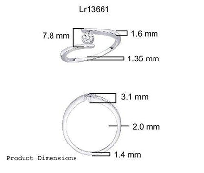 EternalDia IGI Certified Round Diamond Accent Flower Cluster Bypass Engagement Promise Ring 10K White Gold (0.06 Cttw) - EternalDia