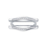 EternalDia 0.25 Cttw Diamond Chevron Style Enhancer Ring Guard In 10k White Gold (IJ/I2I3) - EternalDia