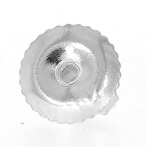 EternalDia 14k White Gold Threaded Post Replacement Earring Screw Backs (1 Pair) - EternalDia