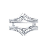 EternalDia 0.25 cttw V-Shape Diamond Contour Shape Enhancer Ring Guard In 10k White Gold (IJ/I2I3) - EternalDia
