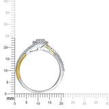 10K Two-Tone Gold 1/4 Cttw Diamond Halo Wedding ring | Diamond Swirl Ring (0.25 cttw, I-J Color, I3 Clarity) Diamond Twist Ring Promise Ring