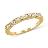 1/6 Ct Diamond Alternating Vintage-Style Stackable Wedding Band in 14K Solid Gold (HI/12)