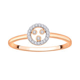 EternalDia IGI Certified Open-Circle Round Diamond Accent Fashion Ring in 10K Rose Gold (0.07 Cttw) - EternalDia