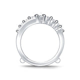 EternalDia 0.5 Cttw Diamond Chevron Style Wedding Band Enhancer Guard Ring In 10Kt White Gold (IJ/I2-13) - EternalDia