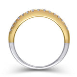 1 Cttw Diamond Multi-Row Anniversary Band Ring in 10K Tri-Tone Gold (IJ,12-13)