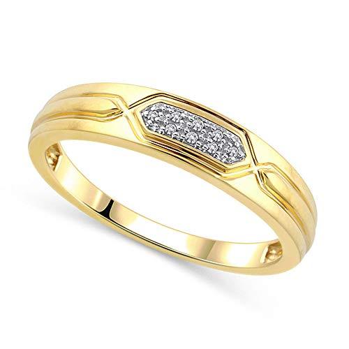 0.034 Cttw Diamond Accent Men's Wedding Band in 10K Yellow Gold (I-J/I2I3)